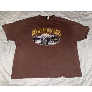 H&M Rocky Mountains Brown T-Shirt